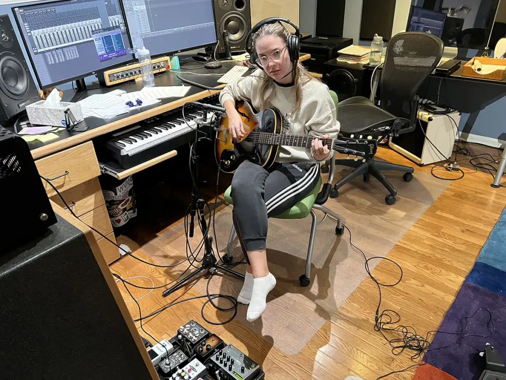 Abbi Berry in the studio