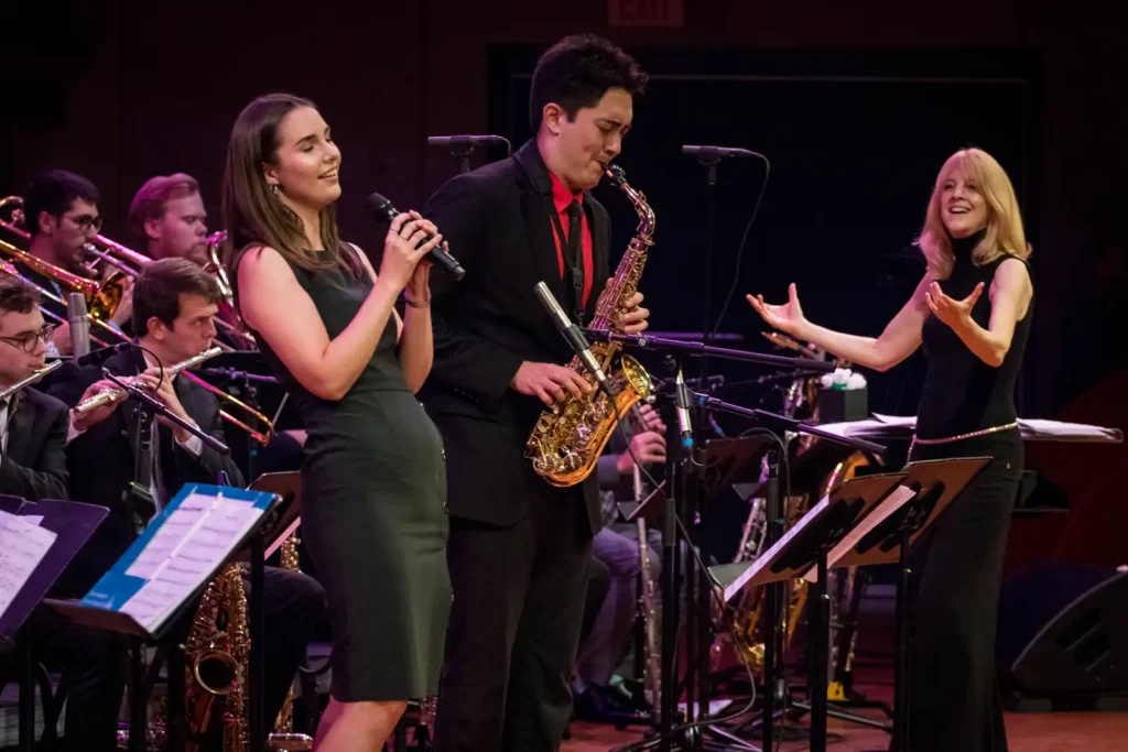 Abbi singing with UNT One O'Clock Lab Band, Maria Schneider directing