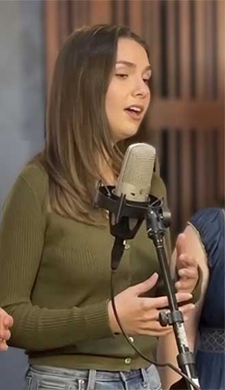 Abbi Berry singing in the studio